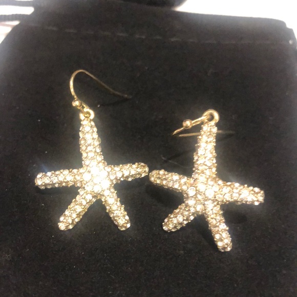Cubic Zirconia Pavé Starfish Earrings-Boutique - Picture 1 of 4